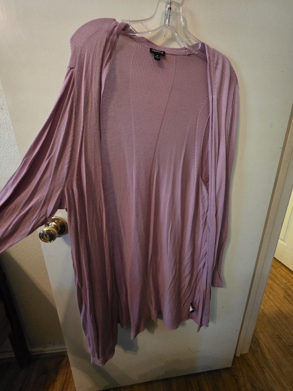 torrid Open-Front Cardigan in Mauve Pink